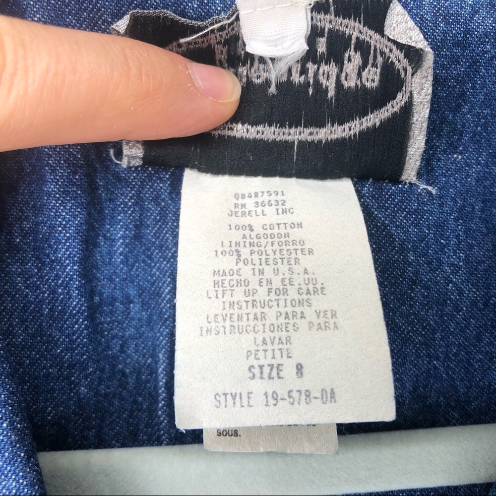 STONEBRIDGE PETITES denim metallic studs top 8P - Picture 12 of 15